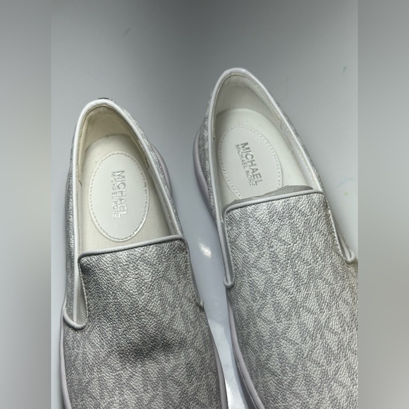 MICHAEL Michael Kors Keaton Slip-On (White Mini MK Logo Coated Canvas/Nappa) - Picture 7 of 16